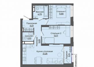 Продаю 2-комнатную квартиру, 64.7 м2, Екатеринбург, улица Блюхера, 26, улица Блюхера