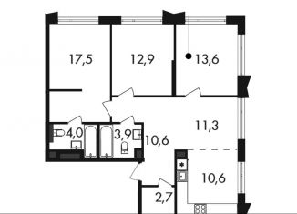 Продам трехкомнатную квартиру, 87.1 м2, Москва, Савёловский район, жилой комплекс Петровский Парк 2, к1