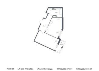 Однокомнатная квартира на продажу, 47.6 м2, Санкт-Петербург, метро Проспект Ветеранов