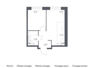 1-комнатная квартира на продажу, 34.7 м2, Москва, жилой комплекс Эко Бунино, 14.1