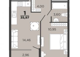 Продам 1-комнатную квартиру, 36 м2, Рязань, микрорайон Олимпийский Городок, 9, ЖК Олимпийский