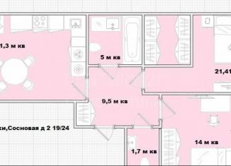 Продается 2-комнатная квартира, 76 м2, Котельники, Сосновая улица, 2к1, ЖК Белые Росы