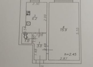 1-ком. квартира на продажу, 28 м2, Камызяк, Молодёжная улица, 5