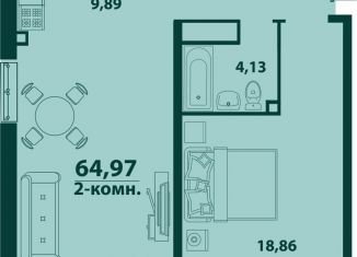 Продажа двухкомнатной квартиры, 65 м2, Ульяновск, жилой комплекс Аквамарин-2, 4
