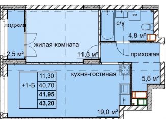 Продажа 1-комнатной квартиры, 42 м2, Нижний Новгород, улица Дружаева, 30