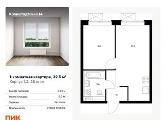 Продается 1-ком. квартира, 32.5 м2, Москва, метро Водный стадион