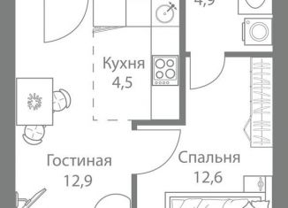 Продается двухкомнатная квартира, 40.5 м2, Москва, станция Немчиновка