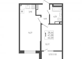 Продажа 1-комнатной квартиры, 42.2 м2, Краснодар