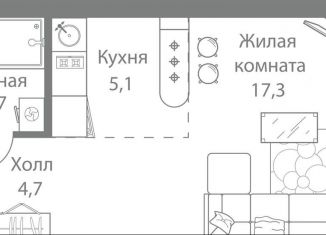 Продажа квартиры студии, 31.1 м2, Москва, Можайский район