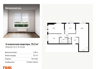 Продается 3-комнатная квартира, 72.3 м2, Москва, жилой комплекс Митинский Лес, 14, район Митино