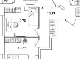 Продажа 2-ком. квартиры, 61.2 м2, Санкт-Петербург, метро Лесная