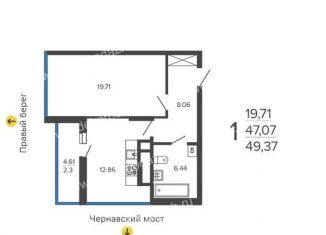 Продается 1-комнатная квартира, 49.4 м2, Воронеж, Железнодорожный район, Набережная улица, 1А