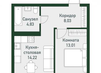 Продажа однокомнатной квартиры, 40.7 м2, Челябинская область, Спортивная улица, 16