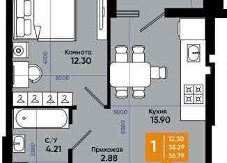 Продаю двухкомнатную квартиру, 36.1 м2, Батайск