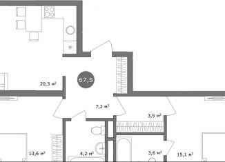 Продажа двухкомнатной квартиры, 67.5 м2, Новосибирская область, 3-й переулок Римского-Корсакова