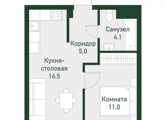 Однокомнатная квартира на продажу, 36.6 м2, Челябинская область