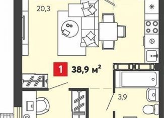 Продам 1-комнатную квартиру, 38.9 м2, село Засечное