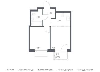 Однокомнатная квартира на продажу, 34.7 м2, поселение Кокошкино, жилой комплекс Новое Внуково, к32