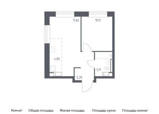 1-комнатная квартира на продажу, 34.8 м2, Москва, жилой комплекс Эко Бунино, 14.2