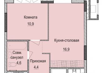Продажа 1-комнатной квартиры, 36.6 м2, Казань