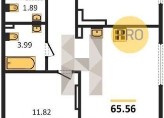 Продаю 2-ком. квартиру, 65.6 м2, Новосибирск, Военная улица, 51, ЖК Тихомиров