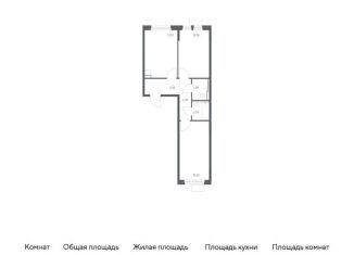 Двухкомнатная квартира на продажу, 57.5 м2, Московская область