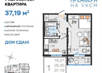 Продается 1-ком. квартира, 37.2 м2, Ульяновск, улица Посёлок УКСМ