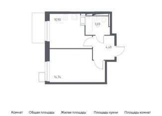 Продам 1-комнатную квартиру, 33.8 м2, деревня Мисайлово, микрорайон Пригород Лесное, к5.2