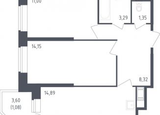 3-ком. квартира на продажу, 54.1 м2, Санкт-Петербург, ЖК Живи в Рыбацком, Советский проспект, 16