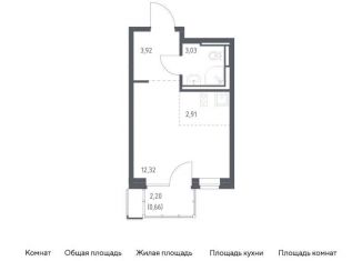Квартира на продажу студия, 22.8 м2, Московская область, жилой комплекс Прибрежный Парк, 10.2