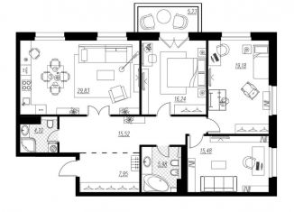 Продажа 3-комнатной квартиры, 117.5 м2, Санкт-Петербург, ЖК Петровская Доминанта, Петровская коса, 6к1