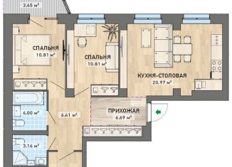 Продажа трехкомнатной квартиры, 79.3 м2, Екатеринбург, ЖК Просторы
