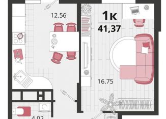 Продам 1-комнатную квартиру, 41.4 м2, посёлок Знаменский