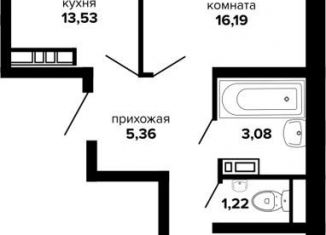 Продажа 2-комнатной квартиры, 55.1 м2, Краснодар, Российская улица, 257/7лит1