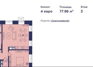 Трехкомнатная квартира на продажу, 78 м2, Балашиха, улица Корнилаева, 5, ЖК Героев