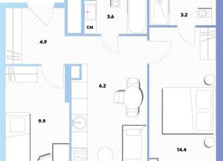 Продаю 2-ком. квартиру, 50.3 м2, Москва, метро Окская, Окская улица, 7А