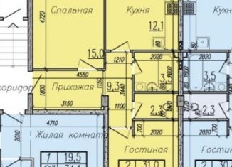 Двухкомнатная квартира на продажу, 60 м2, Краснодар, улица имени Валерия Вишневецкого, 13/5, ЖК Отрада