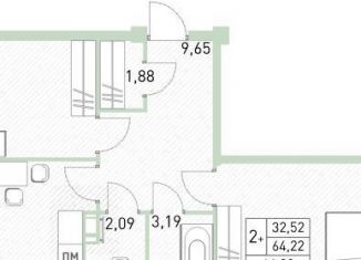 Трехкомнатная квартира на продажу, 64.2 м2, Балашиха, ЖК Столичный, жилой комплекс Столичный, к22