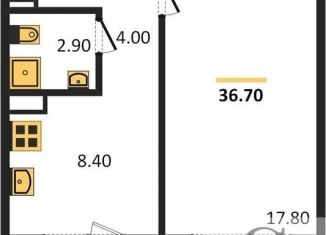 Продажа однокомнатной квартиры, 36.7 м2, Новосибирск, улица Красный Факел, 25/1, метро Золотая Нива