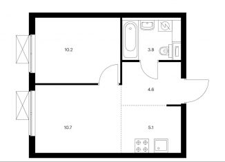 Продаю 2-ком. квартиру, 34.4 м2, Москва, ЖК Большая Очаковская 2