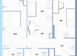 Двухкомнатная квартира на продажу, 50.3 м2, Москва, Окская улица, 7А, метро Окская