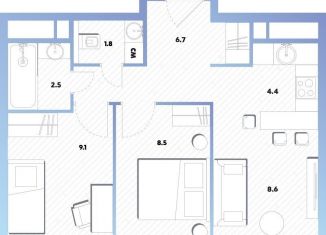 2-ком. квартира на продажу, 41.6 м2, Москва, Окская улица, 7А, метро Окская