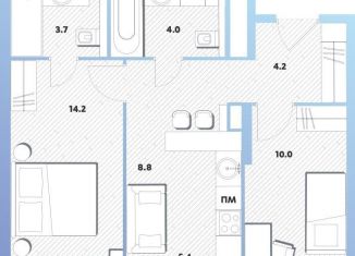 Продам 2-ком. квартиру, 49.6 м2, Москва, Окская улица, 7А, метро Окская