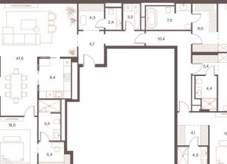 5-ком. квартира на продажу, 204.5 м2, Москва, метро Фрунзенская, Саввинская набережная, 27