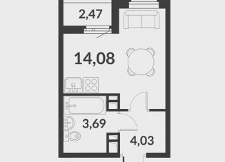 Продам квартиру студию, 23 м2, посёлок Шушары, ЖК Чкалов