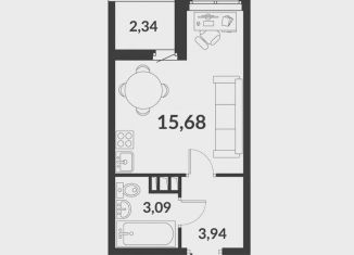 Продается квартира студия, 23.9 м2, посёлок Шушары, ЖК Чкалов