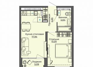 1-ком. квартира на продажу, 43.5 м2, Екатеринбург, улица Блюхера, 26