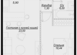 Продается 1-комнатная квартира, 58.4 м2, Москва, 1-й Сетуньский проезд, вл6, станция Кутузовская