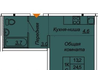 Продается квартира студия, 26.2 м2, посёлок Тельмана, ЖК Сибирь