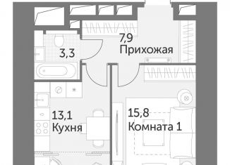 Продам однокомнатную квартиру, 40.1 м2, Москва, ЖК Архитектор